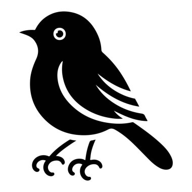 Siyah kanatlı bir kuşun siyah silueti