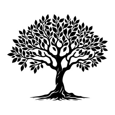 ağaç silueti, vektör, illüstrasyon.