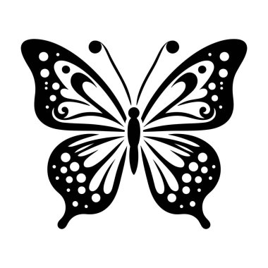 vektör kelebek siyah ve beyaz renk