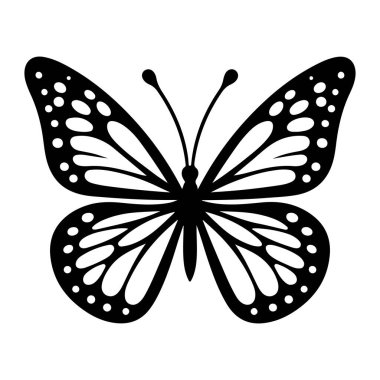 Kelebek ikonu. Beyaz arkaplanda izole edilmiş web tasarımı için basit kelebek vektör simgesi biçimi