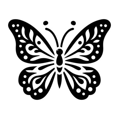 Kelebek, vektör, siyah simge