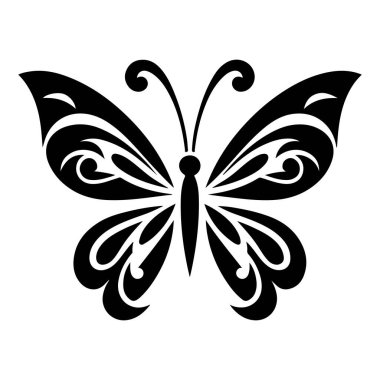 Kelebek simgesi. Kelebek vektör simgesi web için basit örnek
