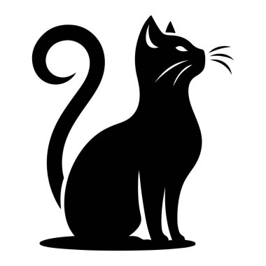 Siyah bir kedi silueti. vektör.