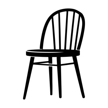 bir sandalye simgesinin izole nesne silueti