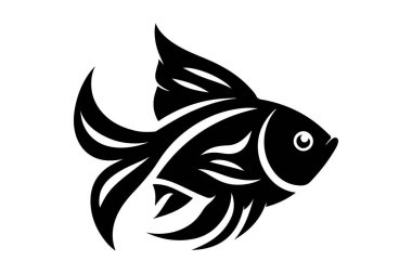balık simgesi çizimi beyaz arkaplanda izole edildi