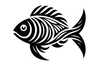 siyah balık, vektör, illüstrasyon