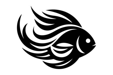 balık vektör silueti beyaz arkaplanda izole edildi