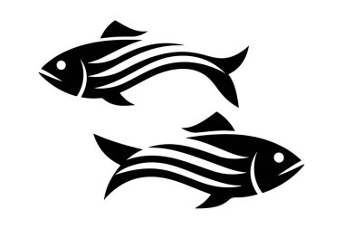 balık simgesi vektör illüstrasyonu