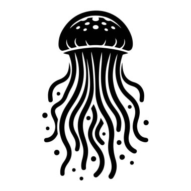 Denizanası ikonu. Vektör İllüstrasyonu