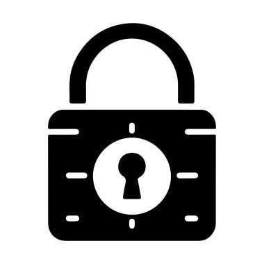 Asma Kilit Kabartma Vektör Simgesi Tasarımı