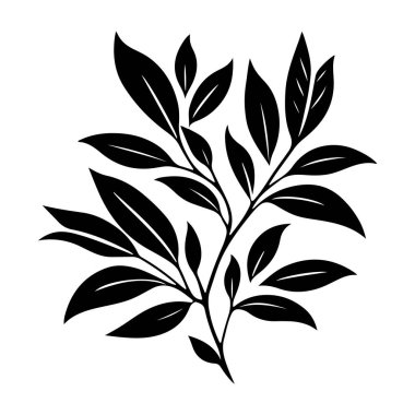 Beyaz arkaplanda siyah çizgileri olan yapraklar