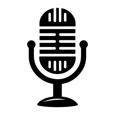 Podcast mikrofon simgesi, basit tasarım