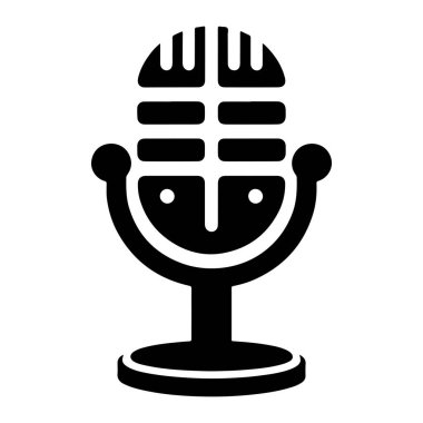 mikrofon simgesi, vektör illüstrasyonu