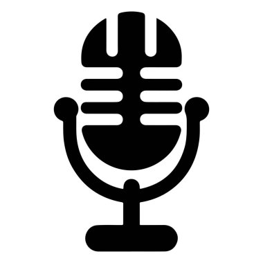 Mikrofon. Web simgesi basit illüstrasyon