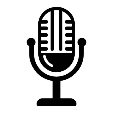 Mikrofon. Web simgesi basit illüstrasyon