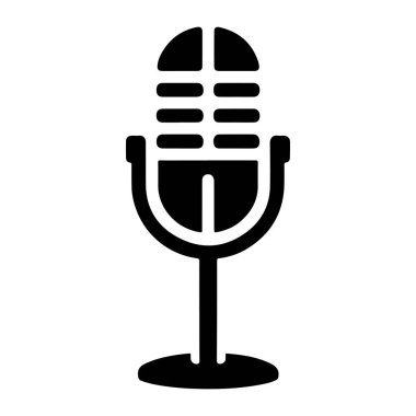 mikrofon simgesi. düz vektör tasarımı. beyaz üzerine izole
