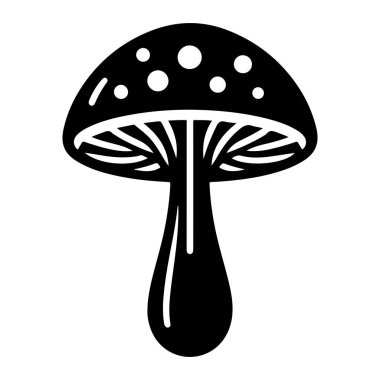 Siyah ve beyaz mantarın vektör çizimi