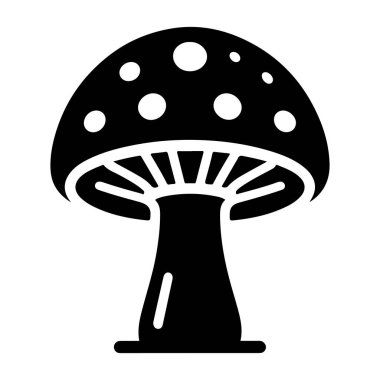 bir mantarın siyah silueti, vektör illüstrasyonu