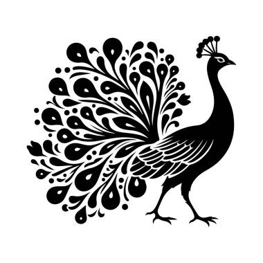 Siyah siluet ve bir kuş.