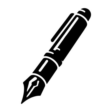 Kalem simgesi, basit siyah stil