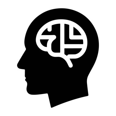 beyin silueti vektör simgesi