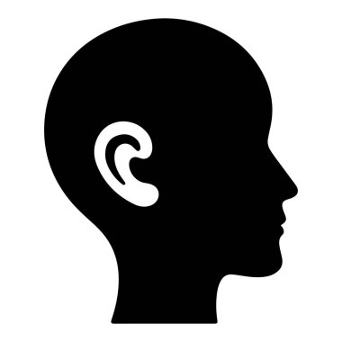 Kadın profilli bir kafa silueti.