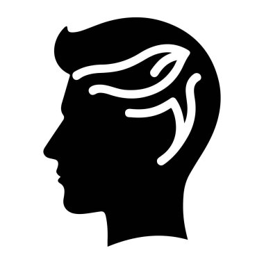 kafa ve sakal, vektör çizimi, siluet tarzı