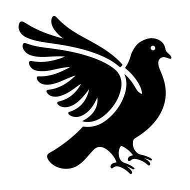 Güvercin kuş siluet simge
