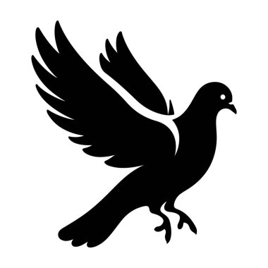 Beyaz arkaplanda kuş silueti