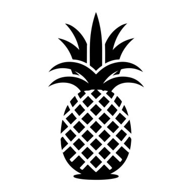 ananas siluet vektör simgesi 