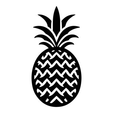 ananas siluet vektör simgesi 