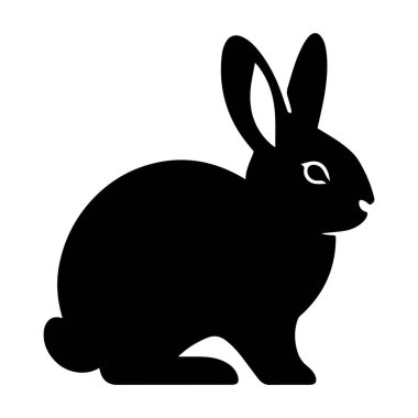 Beyaz arkaplanda tavşan silueti simgesi