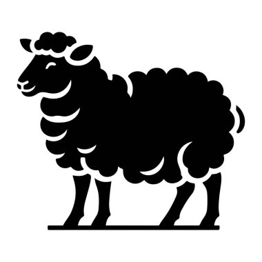 Koyun simgesi, vektör illüstrasyonu