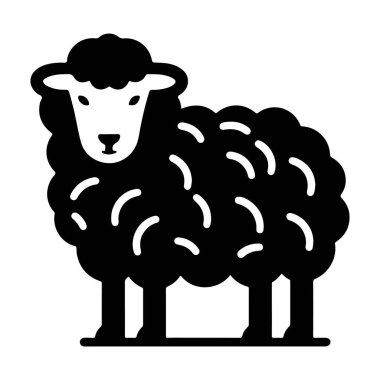 Koyun ikonu vektör illüstrasyonu