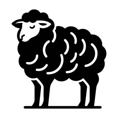 Koyun simgesi, vektör illüstrasyonu