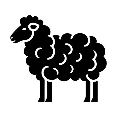 Koyun ikonu. Web için koyun vektör simgelerinin özet çizimi