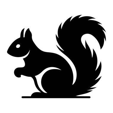 Beyaz arkaplanda sincap simgesi vektörü izole edilmiş, saydam arkaplanda hayvan amblemi işareti, konsept tasarım sembolü