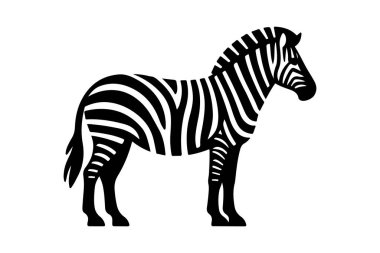 Zebra hayvan simgesi, basit stil