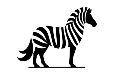 zebra hayvan simgesi, basit tasarım