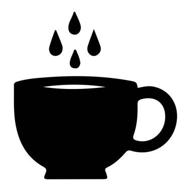 Buharlı çay, resimli, beyaz arka planda vektör..