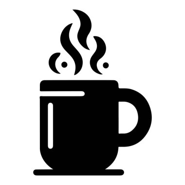 Kahve ikonlu fincan, vektör illüstrasyonu