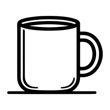 Çay fincanı ikonu. Web için çay vektör simgelerinin özet çizimi