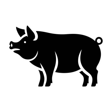 Domuz vektör simgesi beyaz arka plan üzerinde