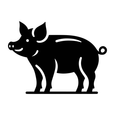 Beyaz Arkaplanda Domuz Silueti