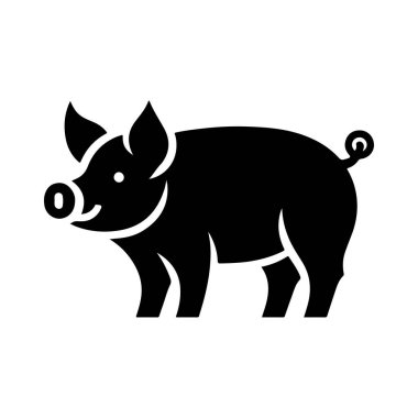 Domuz ikonu. Basit tasarım vektör çizimi. domuz vektör silueti sembolü.