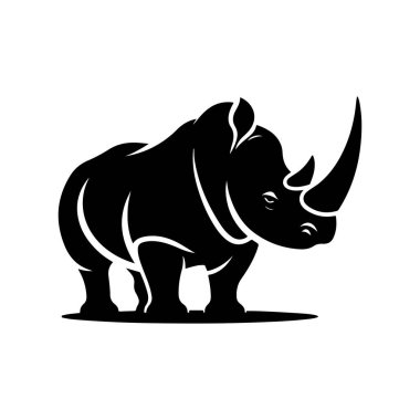 Gergedan simgesi vektör çizimi tasarımı