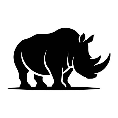 Beyaz arkaplanda yalıtılmış gergedan, vektör illüstrasyonu, eps