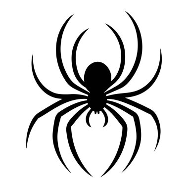 Siyah örümcek ikonu. Ağ için cadılar bayramı örümcek vektör simgesinin basit bir gösterimi