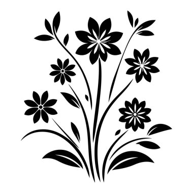 Yapraklı ve dallı bir çiçek simgesi
