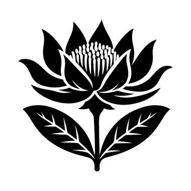 Nilüfer çiçeği ikonu. Web tasarımı için lotus vektör simgesinin basit çizimi